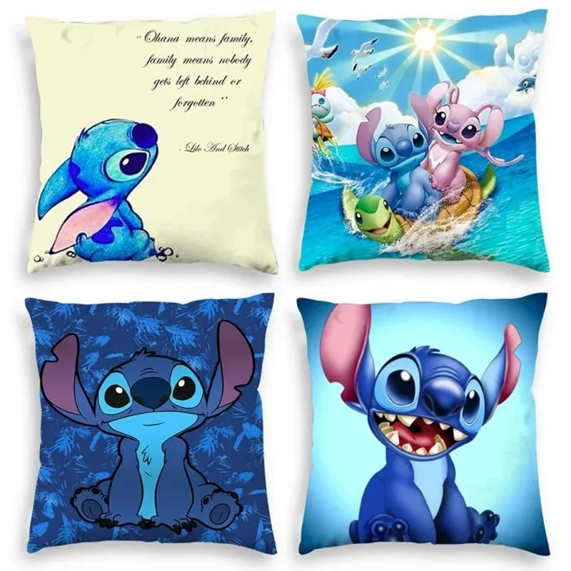 

Disney Stitch Cartoon Pillowcase Lilo&Stitch Anime Figure Kawaii Cushion Cover Pillow 45x45cm Home Supplies Decoration Gifts