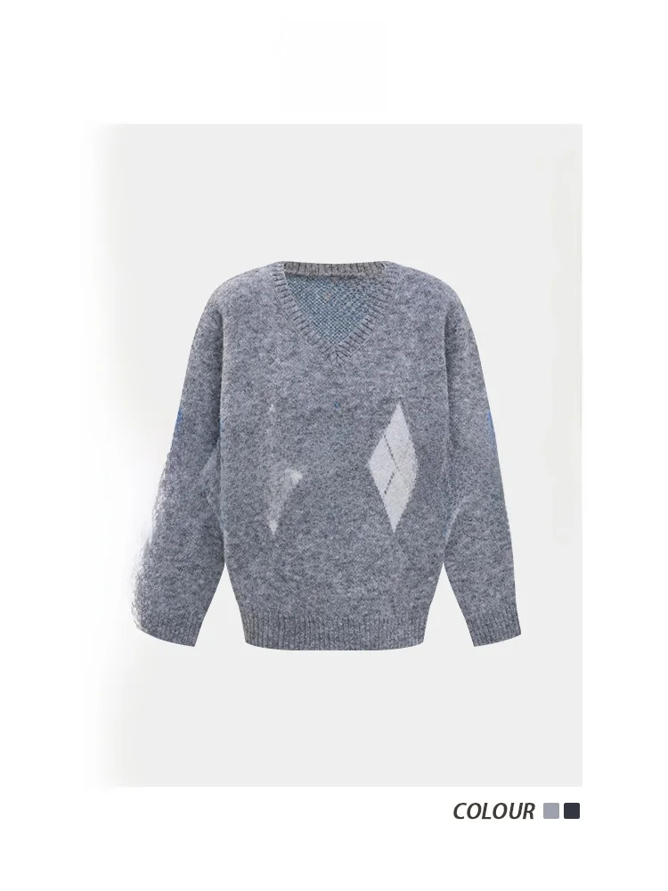 

Женский универсальный свободный свитер LADIES FIRST College Sle с цветовыми блоками и простым дизайном, прямой крой, длинный рукав, зимний свитер