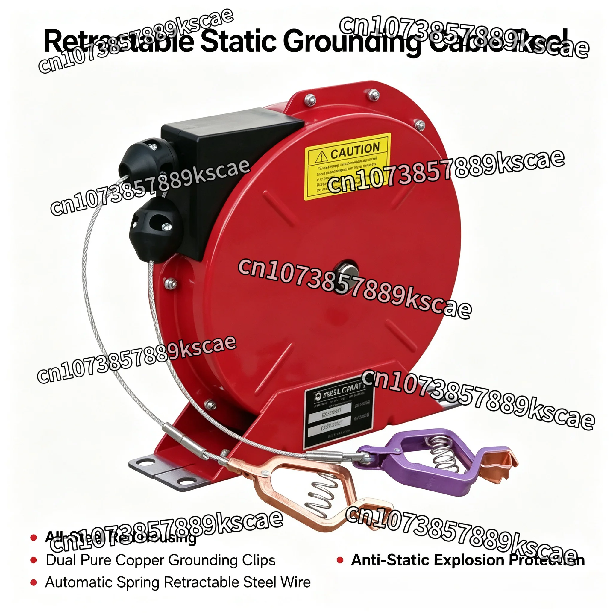 Electrostatic Discharge Grounding Cable Reel Retractable Anti Static Wire Winding Safety Equipment