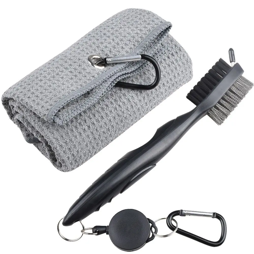 

Ball Club Cleaning Brush Gift Head Groove Cleaner Set Golf Double-sided Cleaning Brush Golf Cleaning Set Golf Towel and Brush