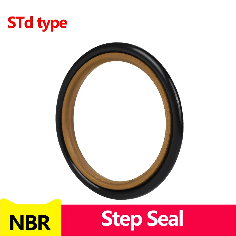 1PCS Step Seal STd/GRS Rotary Joint Oil Seal NBR O-ring Piston Rod Seal Ring High Temperature Resistance Wear Resistance