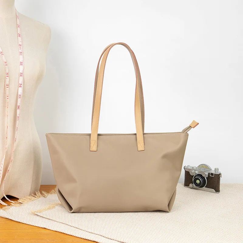

New Oxford Cloth & Nylon Women's Tote Bag - Casual Commuter Style, Color Block, Large Capacity, Simple Single Shoulder Bag