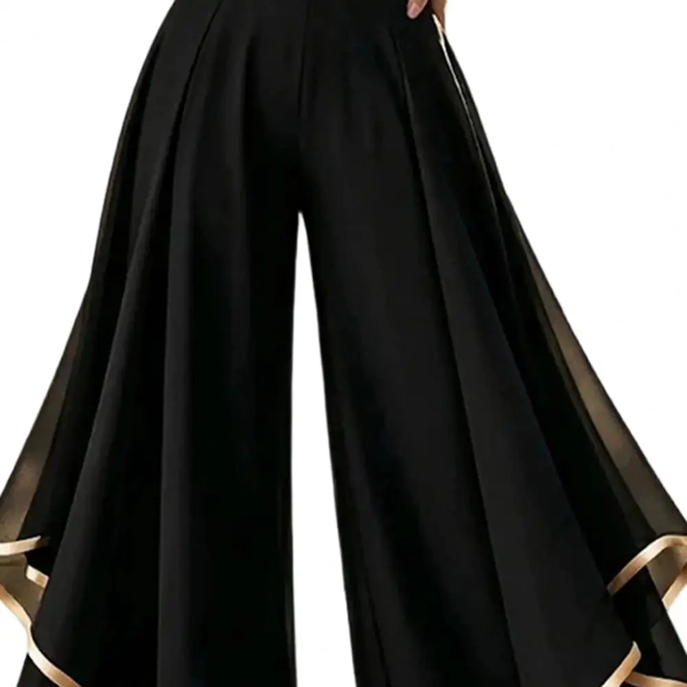 Women Chic Wide Leg Pants Spring Summer Solid Patchwork Loose Casual Trousers Fashion Holiday Simple Elegant Ladies Pants 2026