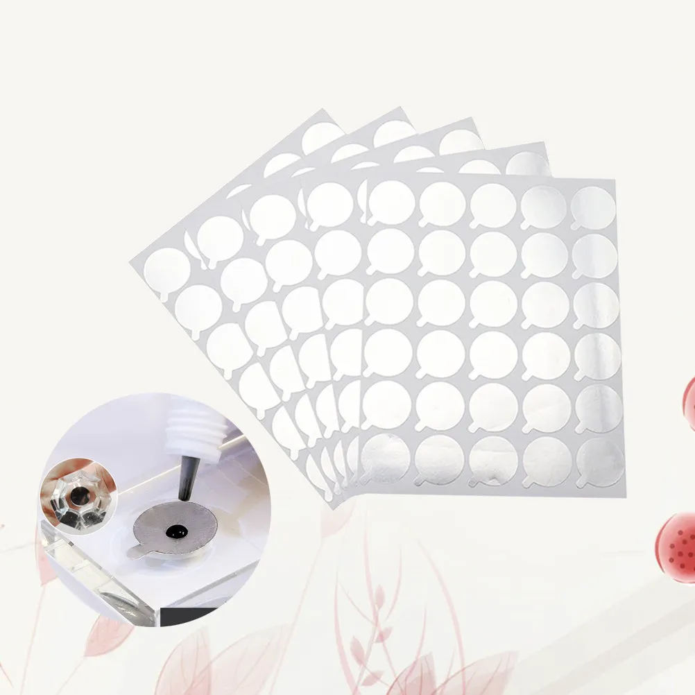 300Pcs Eyelash Glue Gasket Stickers Aluminum Foil Extend Adhesive Drying Instant Oval Glue Drop Shape Forehead Hand