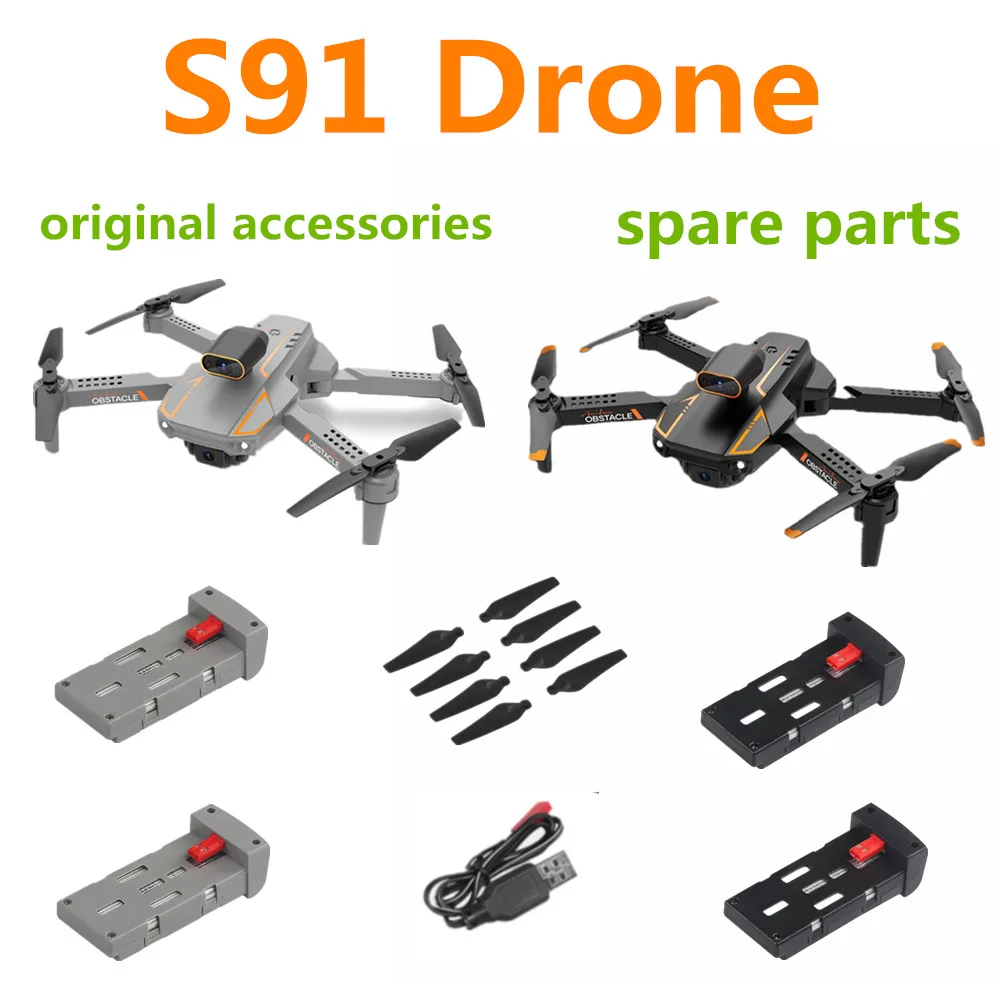 

S91 Drone Propeller Blades Maple Leaf Battery 3.7V 1800Mah S91 Dron Battery Spare Parts S91 Drone Accessories