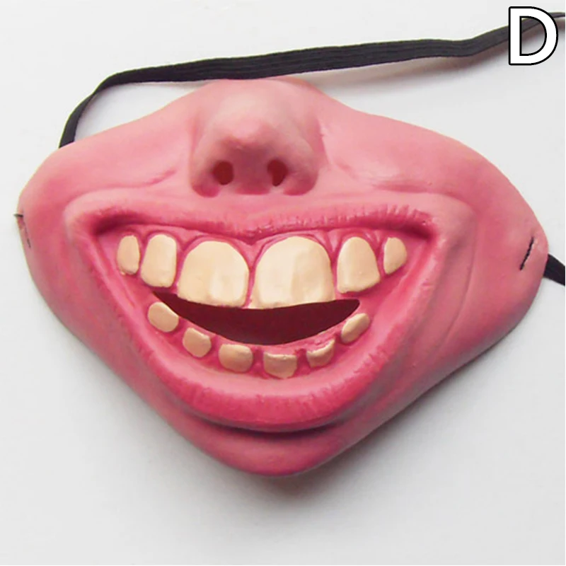 Маска клоуна Джокера, половина лица, костюм для косплея, реквизит для шоу и Хэллоуина, искусственное украшение, шутка, кляп