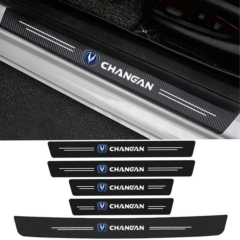 

60X7CM Auto Door Sill Protection Tape Carbon Fiber Protector Strip Sticker for Changan CS75 PLUS CS95 CS35 alsvin CS15 CS55 Eado