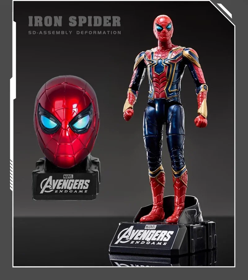 Marvel Iron Man SpiderMan Captain America Joints Mobility Transform Shape Action Figure PVC Model Collect Ornaments Toys Gifts
