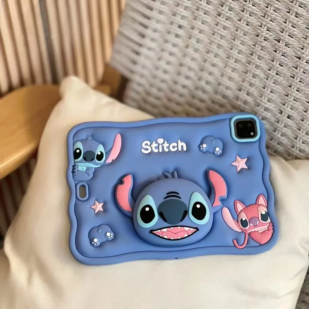 Cute Stitch Silicon Case For iPad Pro 11 2022 2020 11Inch Air 4 5 Mini 4 5 6 7th 8th 9th 10.2 10th Gen 10.9 Cartoon Case Funda