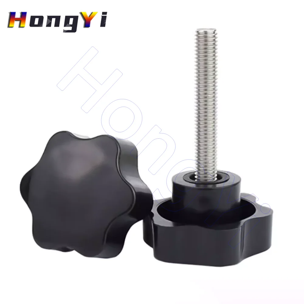 M4 M5 M6 M8 Hand Knob Screws 304 Stainless Steel Thread Clamping D25 D31 D38 D48 Bakelite Star Shape Head Bolt Tightening Screw