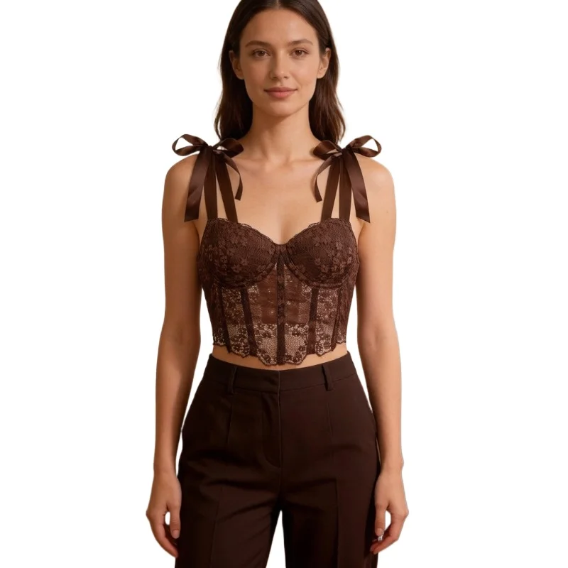 Sexy schwarzer halbtransparenter BH, Mesh-Push-up-Bralette, Damen-Tube-Top, Korsett, Bustier, Weste, Club-Party-Crop-Top, elegante Dessous