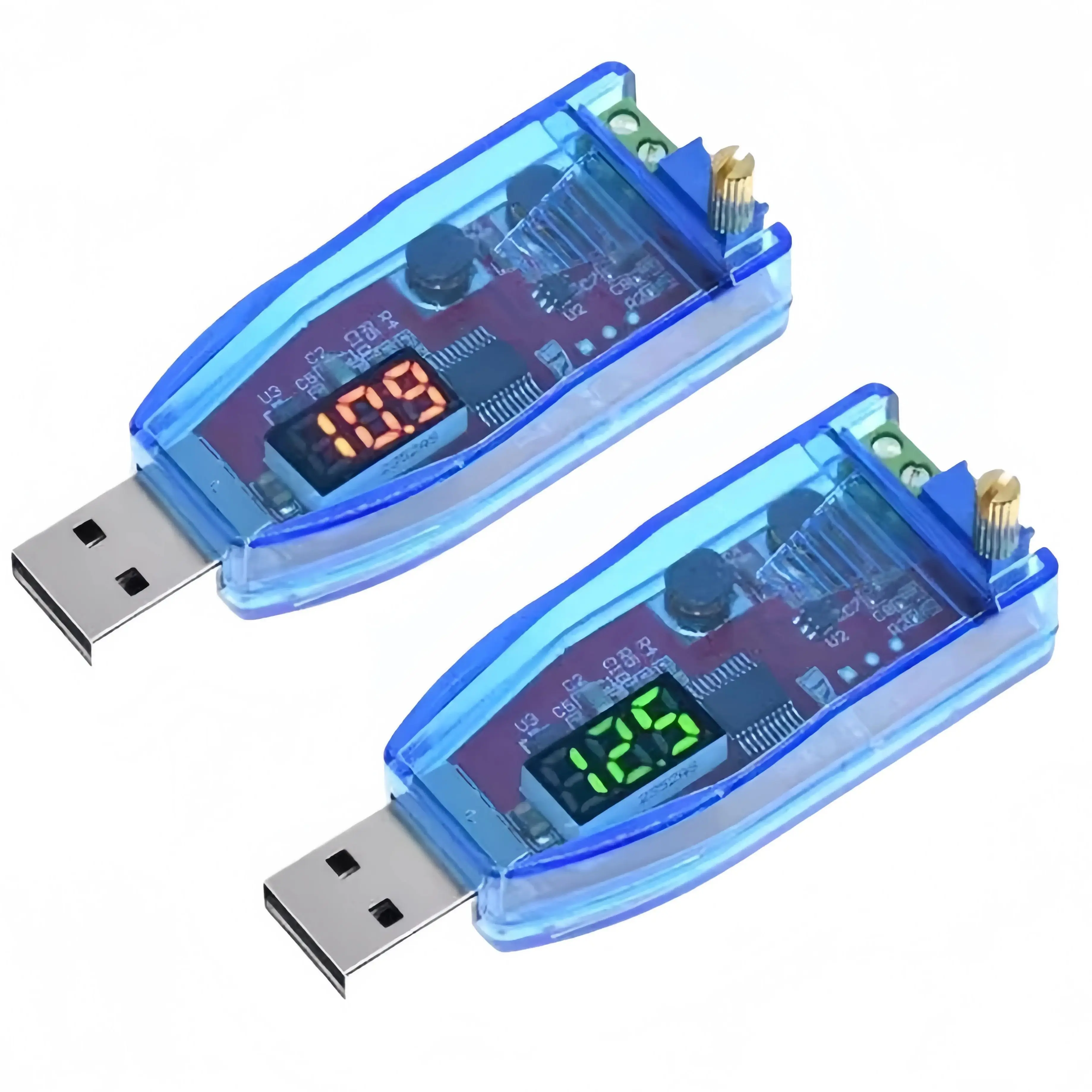 DC-DC USB Einstellbares Step-up/Step-down Spannungsreglermodul 5V auf 3.3V, 9V, 12V, 24V DP Rot – Detail 2