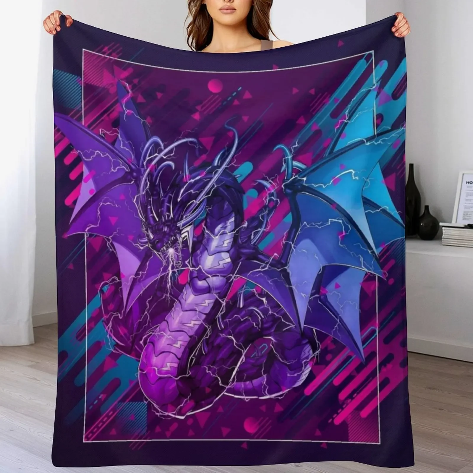 

Thunder Dragon Colossus *Modern Graphic Design* Throw Blanket Stain Resistant Cozy Warm Blanket