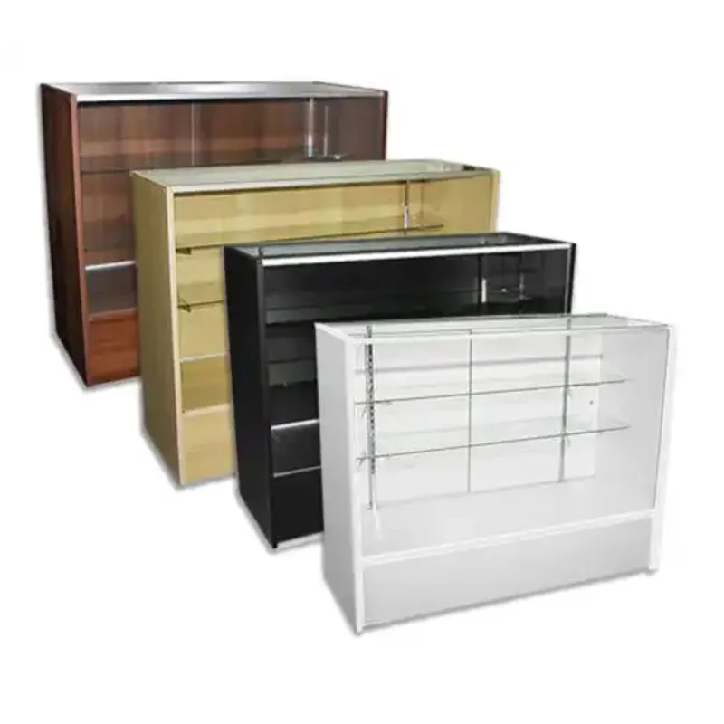 

Custom. full tempered glass showcase 6 ft glass display showcase cabinet lockable with LED lights retail display