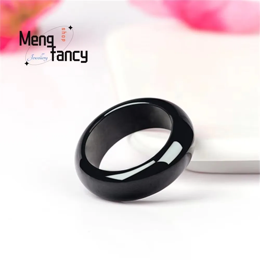 السلع الطبيعية A-السلع الجاديت الحبر اليشم الجليد الرجال النساء زوجين خاتم الوعد بسيط رائعة موضة فاخرة غرامة مجوهرات الزفاف تذكارية #4