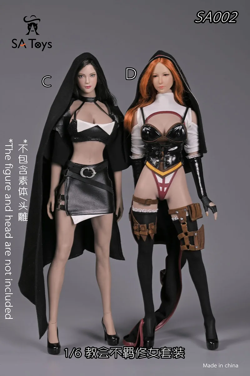 SA Toys SA002 1/6 Scale Church Unconstrained Nun Sister Costume Set Clothes Model Fit 12'' Female Soldier Action Figure Body Toy