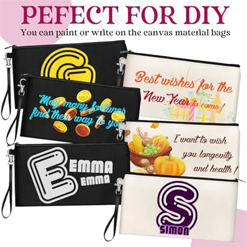 60 조각 빈 DIY 열전달 화장품 가방 세트 키트 학교 여행 DIY에 대 한 승화 연필 케이스