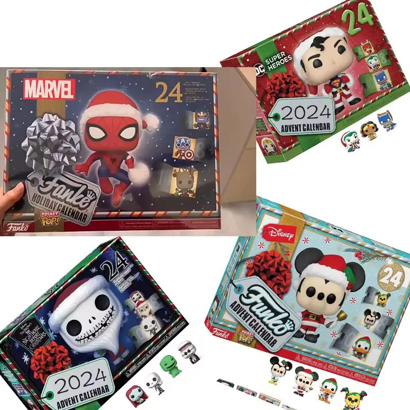 ปฏิทินนับถอยหลังคริสต์มาส 24 วัน ลายอนิเมะมาร์เวล ปี 2025 จำนวน 24 ชิ้น กล่องสุ่มของเล่นน่ารัก ของรางวัลสำหรับเด็ก ของขวัญคริสต์มาส