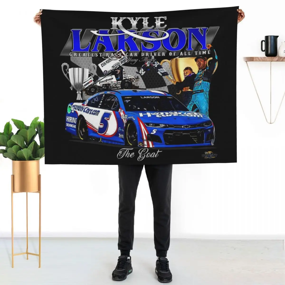 

Kyle Larson The Greatest Race Car Driver of All Time Throw Blanket Warm Throw Blanket Gift for Anniversary