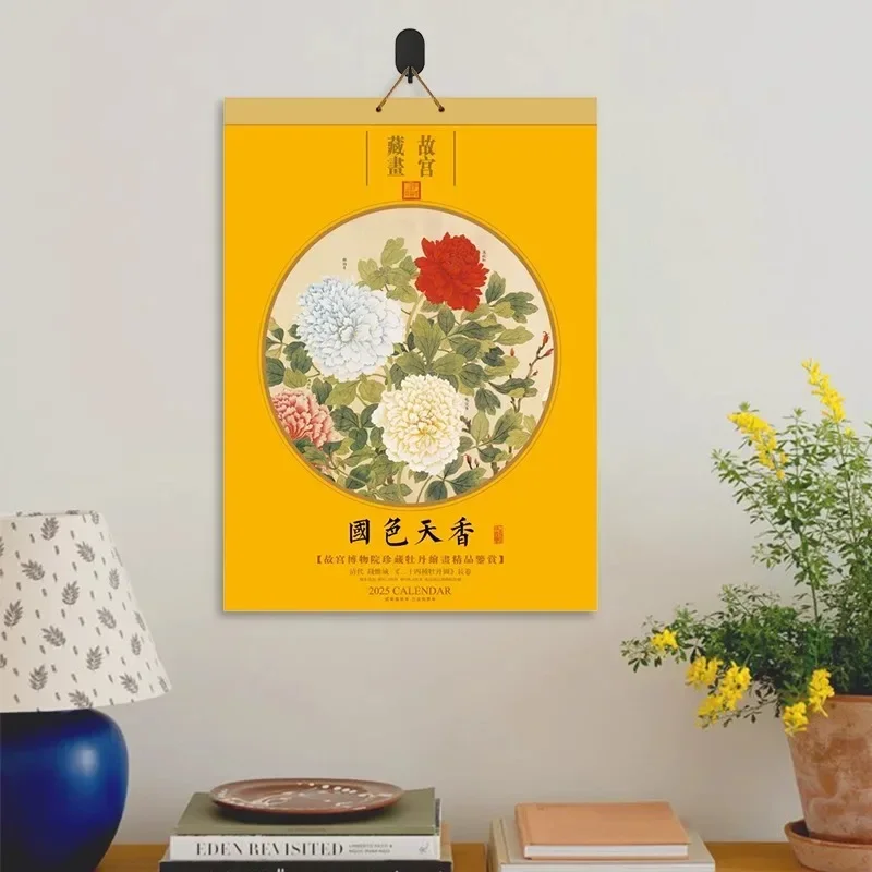 

Chinese Style Wall Calendar 2025 Hangable Traditional Lunar Snake Year Calendar Spring Festival Wall Monthly Calendar