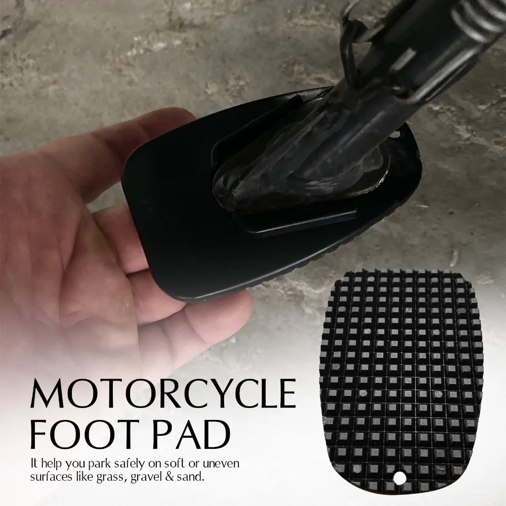 1/2PCS Motorcycle Bike Kickstand Side Kick Stand Pad Plate Base Motorcycle Foot Pad For Yamaha Honda Harley