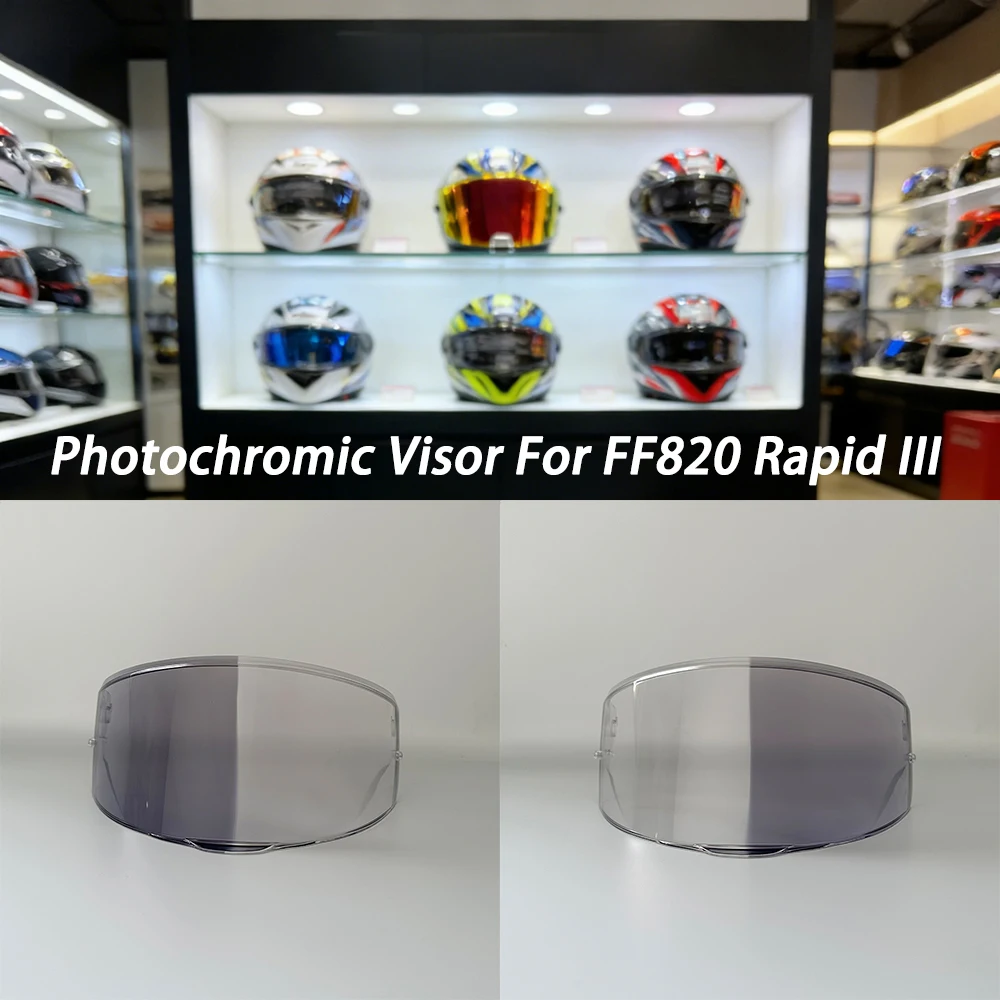 Photochromic Visor Shield Fit for LS2 FF820 Rapid III Helmet Face Shield Uv Protected Helmet Accessories