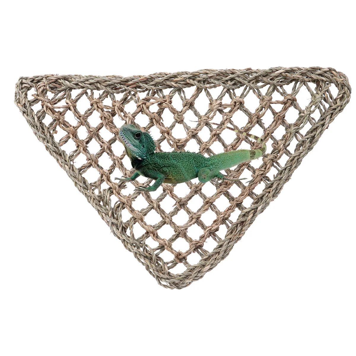 

2 Pcs Straw Hammock Grass Fibers Round Animal Hanging Cage Lizard Sleep Bed Pet Bunk