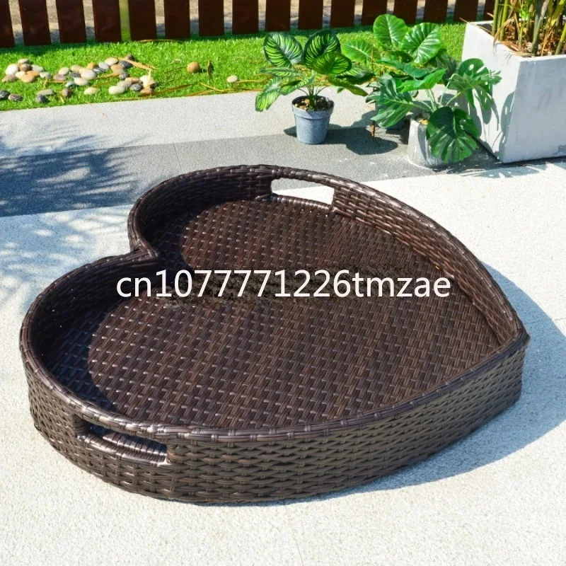 Pool Drink Cup Holder Floating Party Drink Mattress Rattan Tray Nordic Fruit Storage Board Handmade Swimming Accessories