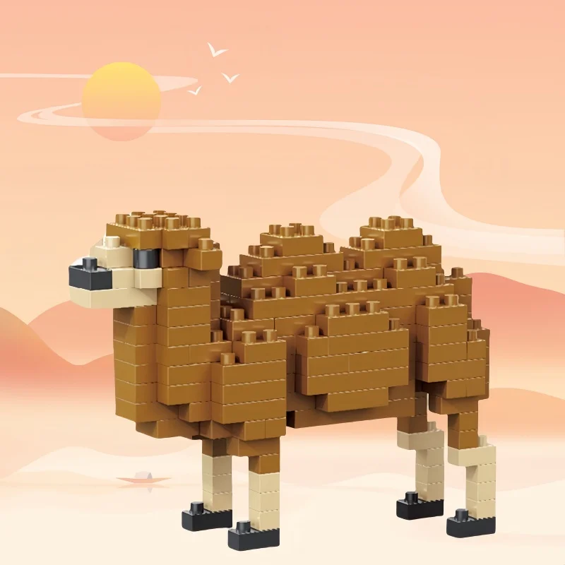 KNEW BUILT Giraffe Zebra Antilope Zoo Animal World Micro Mini Building Block Giocattoli-Fácil assemblaggio, Regalo di festa per bambini, Decorazioni fai da te