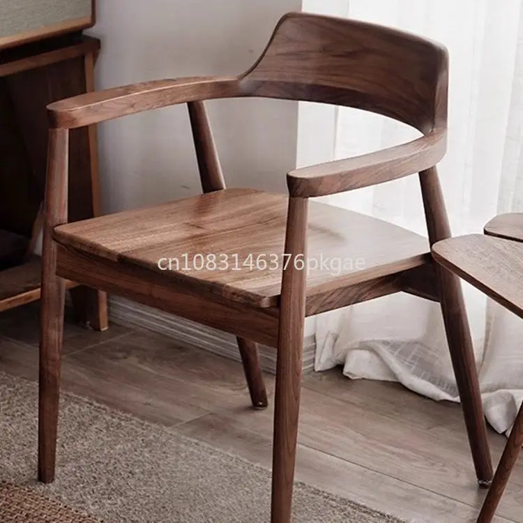 Nordic Solid Wood Chair, Durable Bedroom Office Chair, Back Chair, Single Stool, Commercial Furniture