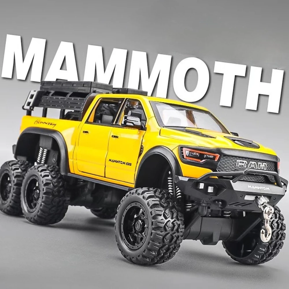 1:24 RAM MAMMOTH Tank 500 Hi4-T SUV Modellauto Spielzeug Legierung Druckguss Zurückziehen Stoßdämpfung Geländewagen Jungen Urlaubsgeschenke
