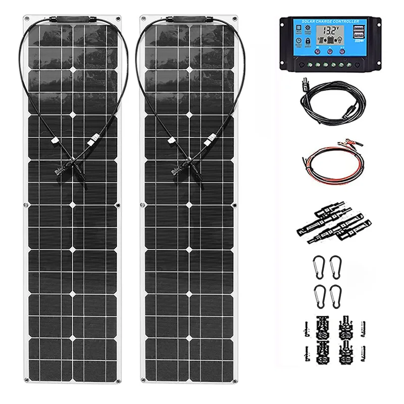 Imagem -03 - Painel Solar Flexível 36v Carregador de Bateria Dupla Usb com 40a Controlador Bateria Solar Power Bank para Telefone Carro Iate rv 400w