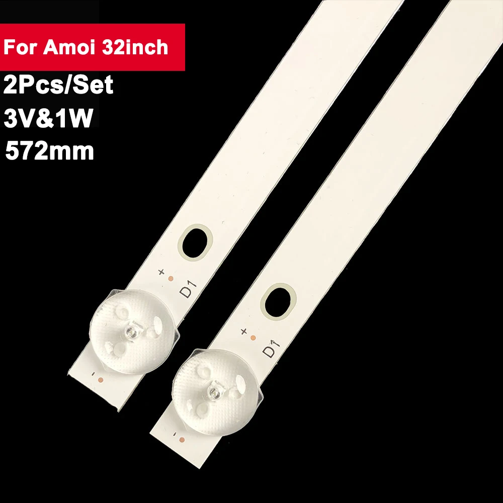 572mm 3V led lights strip 2 pcs/set for Amoi 32inch 5led SJ.WB.D3200501-3030CS-M DWB-H86 M3217D DWB-3219A DWB-H89