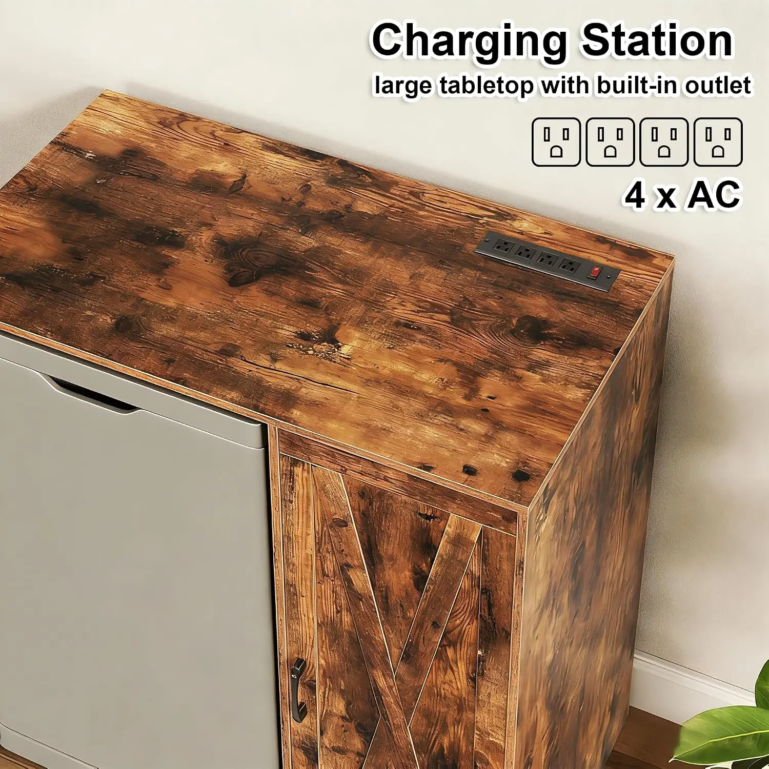 Mini Fridge Cabinet Coffee Bar 3-Tier Organizer Storage Kitchen Living Room, Customized - view 4