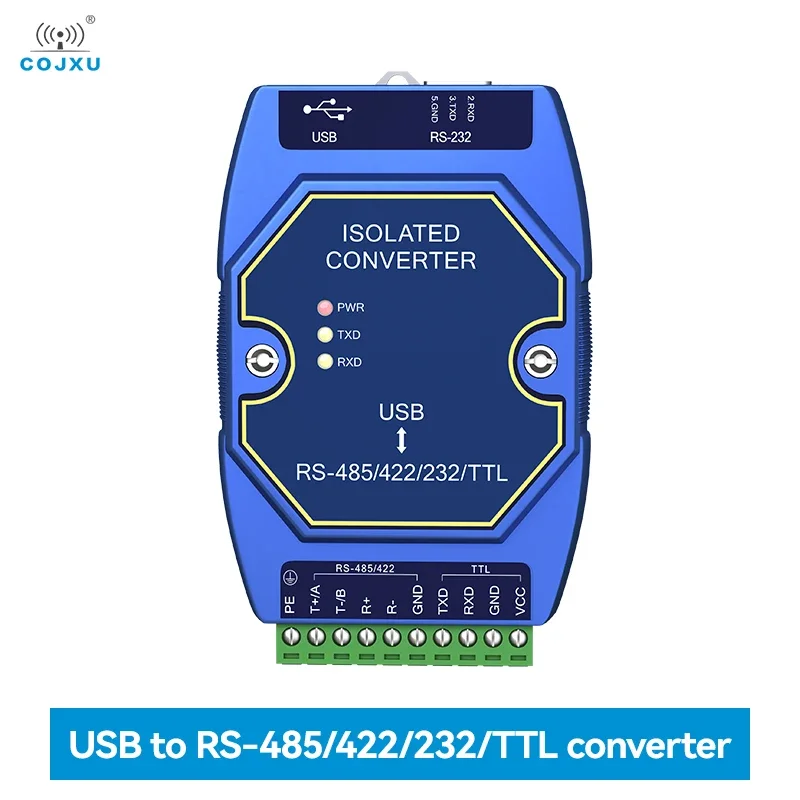 USB to RS485/RS232/TTL Converter CH340 Optical Isolated Industrial Converter COJXU E810-U15C With Type-C Interface DC4.5~5.5V