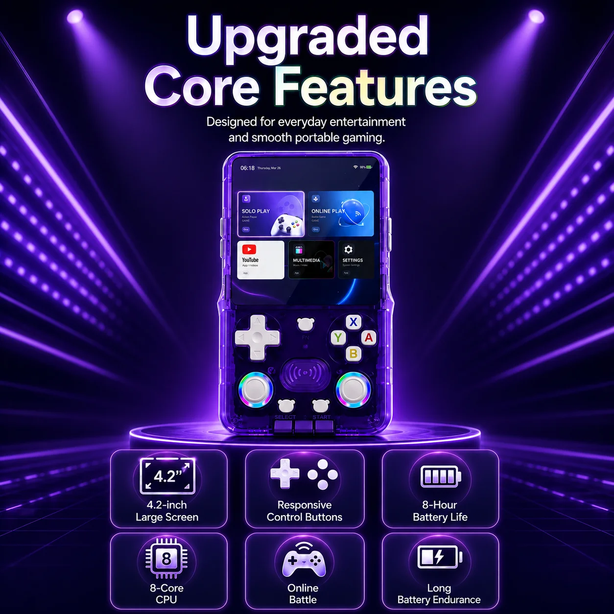 

X36 Ultra Game Console 4.2 Inch IPS Screen Built-in 20000+ Games WiFi Online Play RGB Joystick Video Music Player