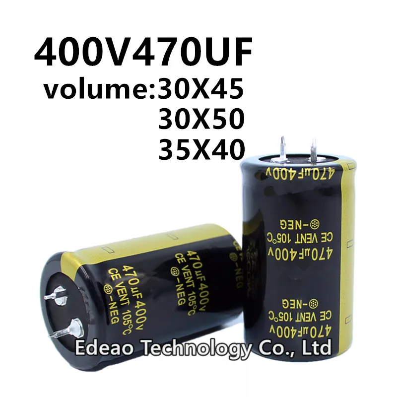 2 sztuk/partia 400V 470UF 400 v470uf 470 uf400v objętość: 30x45 30x50 35x40mm wzmacniacz mocy audio aluminiowy kondensator elektrolityczny
