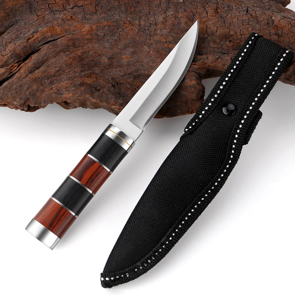 Tactical Fixed Blade Knife Survival Hunting Knives Non-slip Stylish Handle  Utility Knife for Camping, Hunting, Outdoor BBQ Use