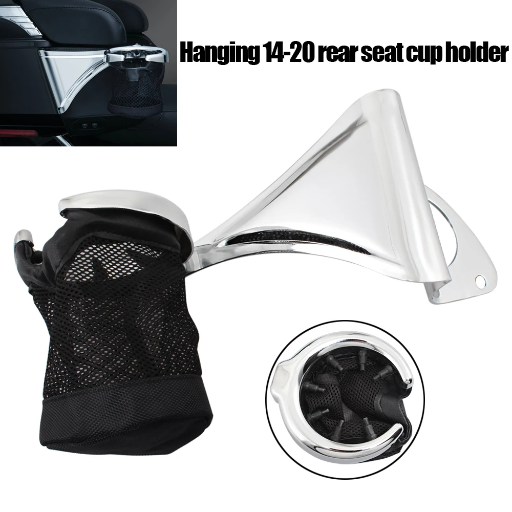 Motorcycle Passenger Bracket Rear Drink Cup Holder For Harley Davidson Touring Road Glide Electra Glide CVO Ultra Tri 2014-2020