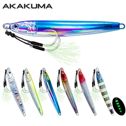 7Pcs 40g 60g 80g 100g Luminous Fast Jigging Casting Lure 7Colors Fishing Metal Jig Bait With Double Assist Hook