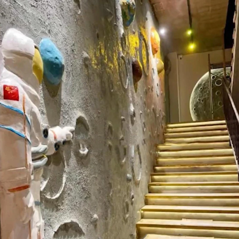 Lunar Planet Art 3D-Wandhintergrund für den Innenbereich, Heimdekoration, PU-Stein-Wandpaneel, industrieller Stil, geschnittene Polyurethan-Steinplatte