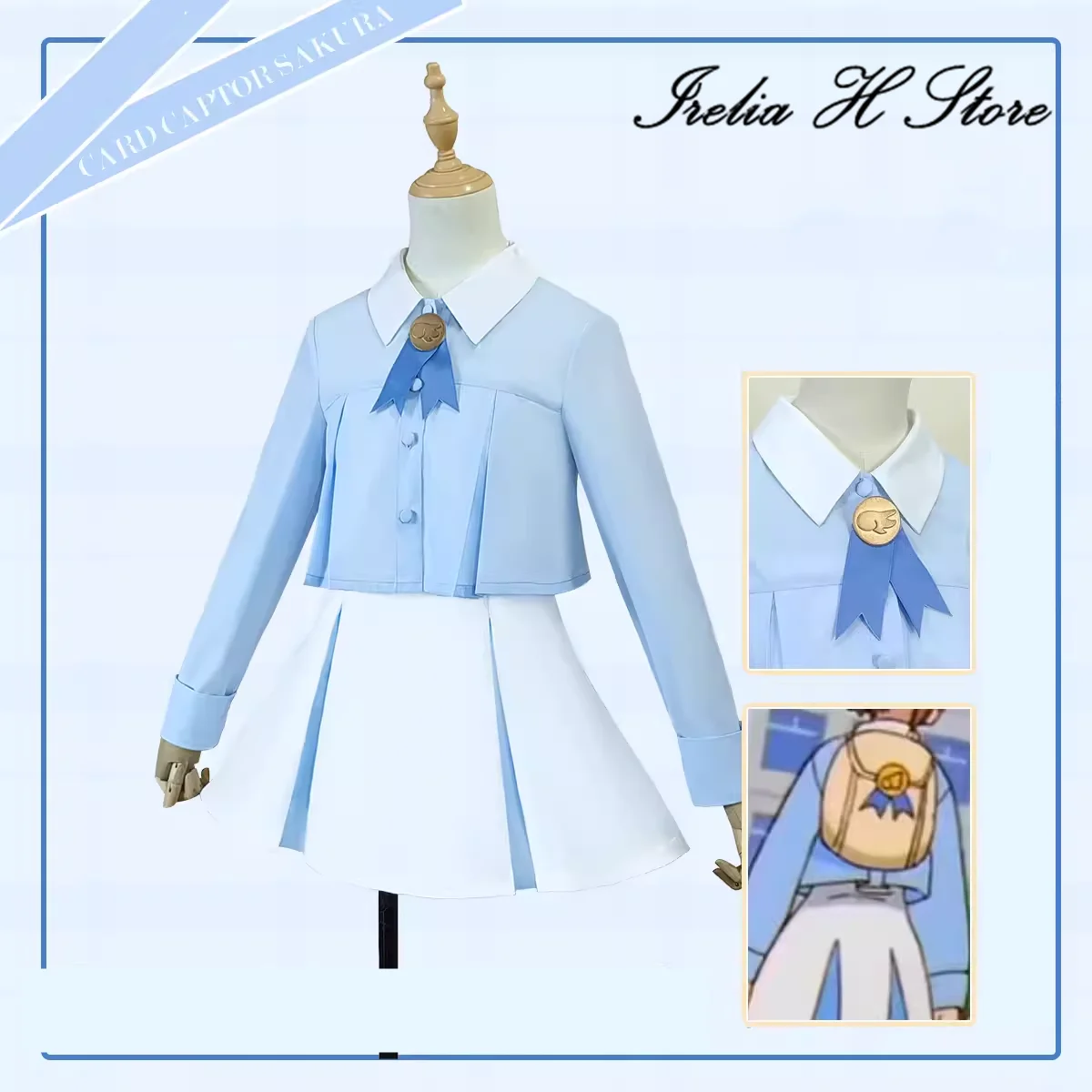 

Irelia H Store sakura Card Captor Sakura Cosplay Costume Blue white date set can daily dress Anime