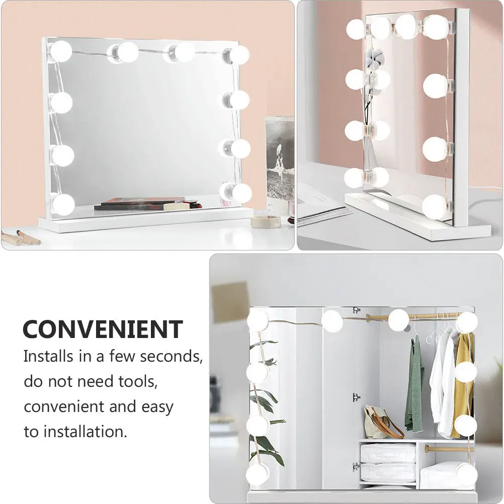 1Set USB Makeup Light Vanity Lamp Mirror Front Light Portable LED Beauty Lamp for Makeup Mirror Fill-in Lighting Travel Friendly