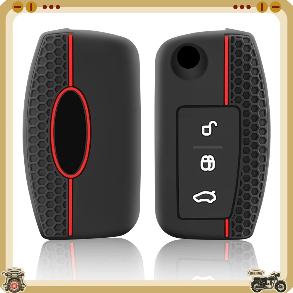 silicone car key case cover key holder for Ford Focus mk2 C Max S-MAX EcoSport Fusion Fiesta Mk7 Cowgar Mondeo 2 Mustang Mach