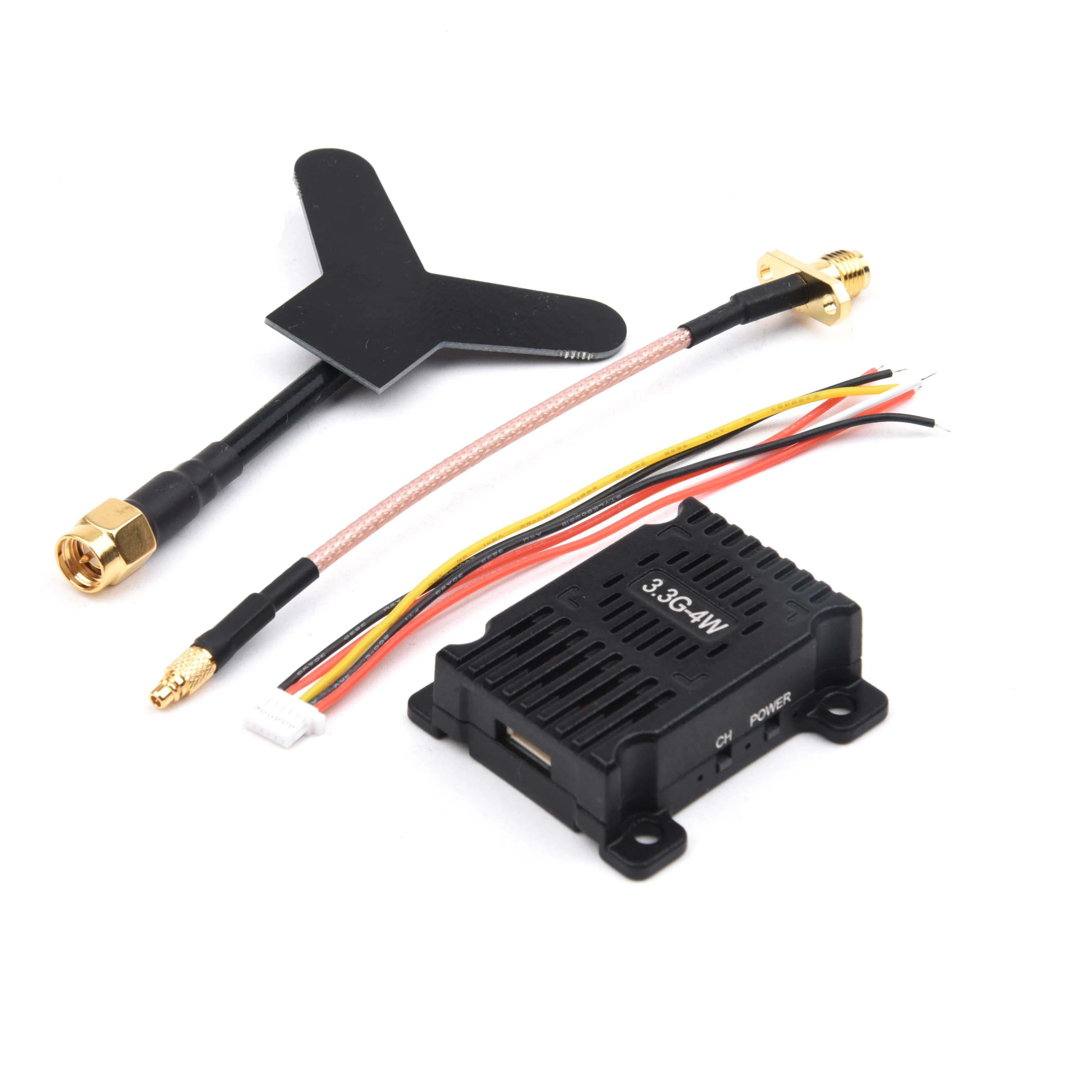 Receptor e transmissor de vídeo para drone de longo alcance Racer, Multirotor DIY Part, 3.3G, 3.3Ghz, FPV, 8CH, 4W, 4000MW, RX, VRX, TX, Kit VTX