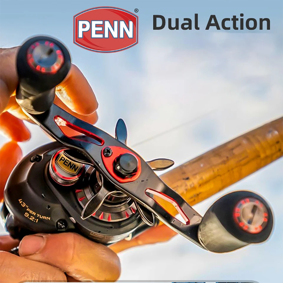 New PENN FATHOM Low Profile Baitcast Reels  6+1Stainless Steel Bearing System Full Metal Body Fishing Reel 9.2/7.3/6.6 Ratio