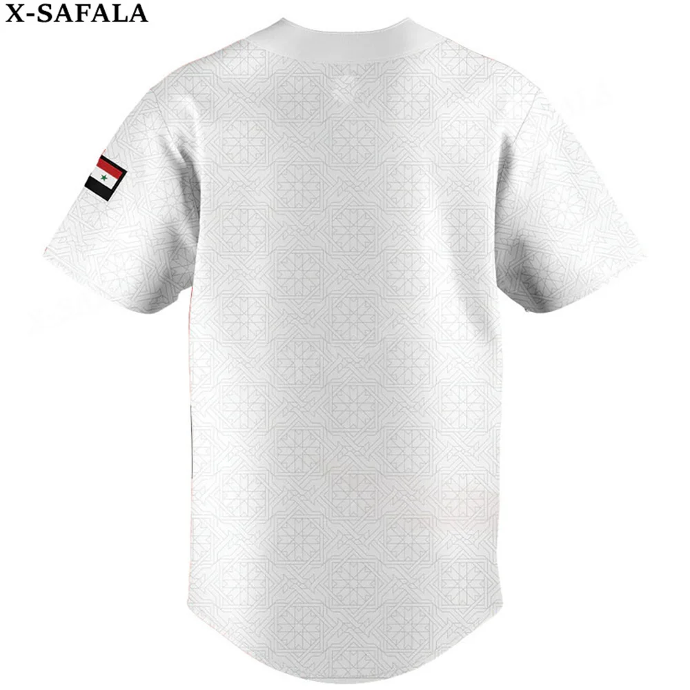 Syria Love Country Flag Coat Of Arms Syria 3D Printed Baseball Jersey Shirt Men's Tops Tee Oversized Streetwear Jersey-3