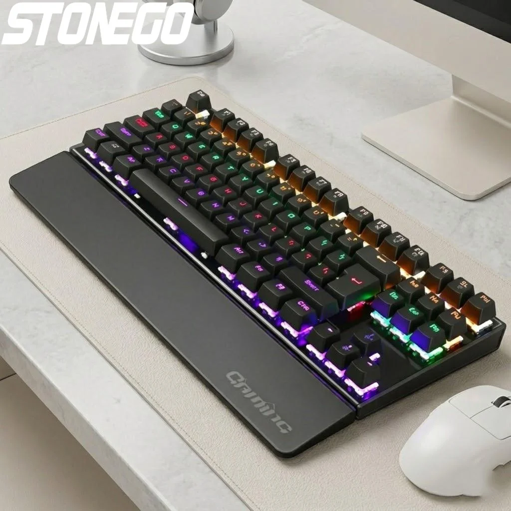 

Wired 26 Keys Anti Ghosting Backlit Mechanical Gaming Keyboard USB Colorful LED Illuminated for Gamers