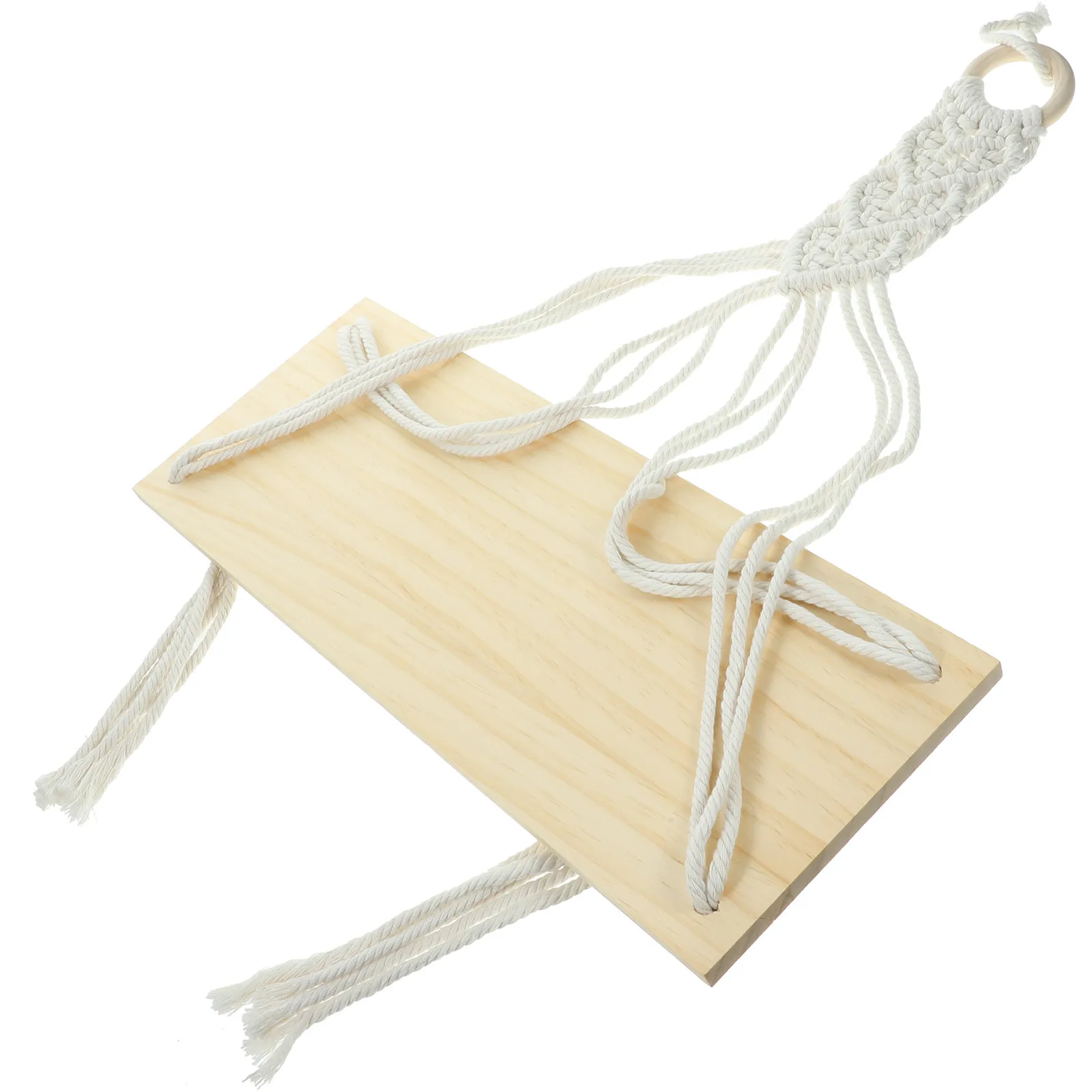 Macrame Woven Wall Hanging Shelf Boho Aesthetic Decorative Storage Rack for Tapestry Succulents Bonsai Nursery Living Room