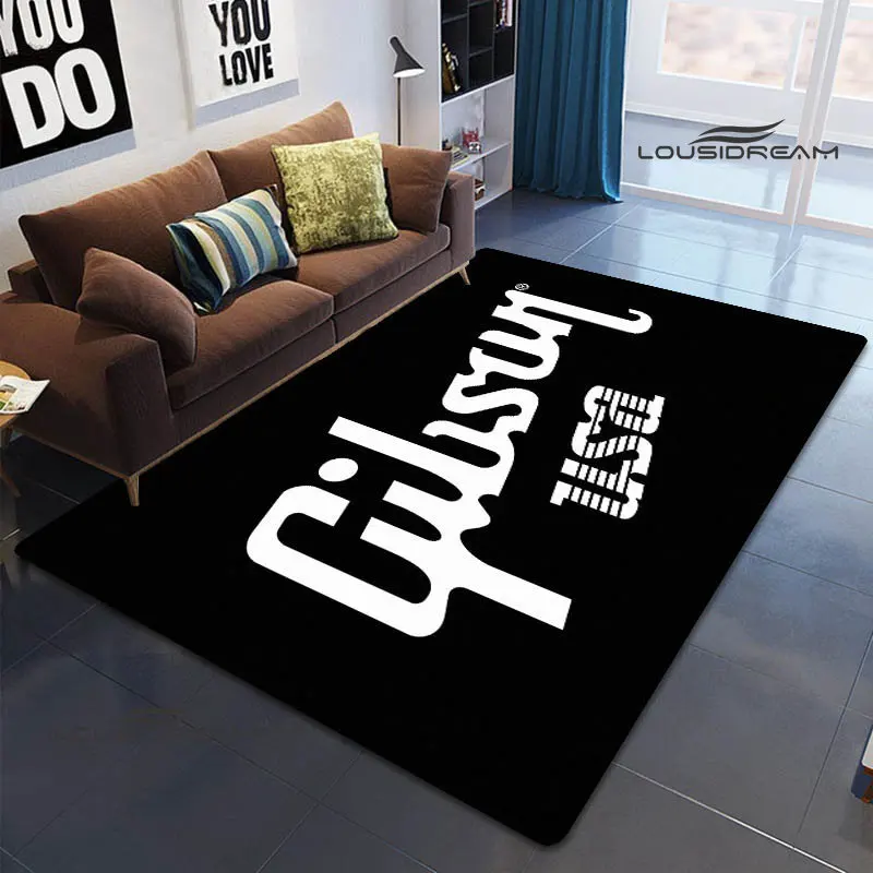 Gibson guitar logo printed carpet anime rug Fashion yoga mat bedroom decoration area rug play mats birthday gift